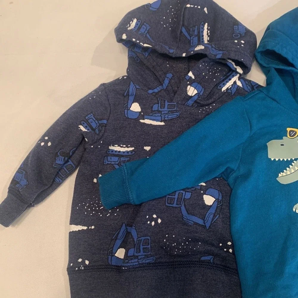 CARTER'S Dino & Truck Hoodie,‎ Size 6m Set Of 2